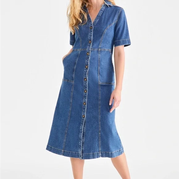 Style & Co. | Dresses | Style Co Blue Denim Midi Dress